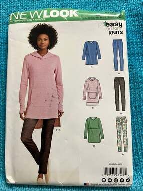 Simplicity 6529 Sewing pattern hoodie dress tunic legging size xs-XL